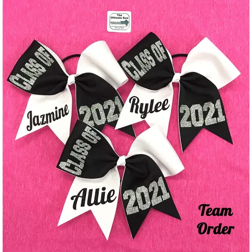 Vista 5 de Class of" Senior Tick Tock Cheer Hair Bow - Regalos de graduación