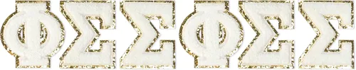 Vista 6 de Sorority Shop Phi Sigma Sigma - Pegatinas de letras de chenilla, parte trasera adhesiva, juego de 3 letras griegas