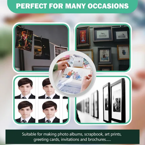 Vista 5 de Papel fotográfico RC brillante ultra premium, papel fotográfico profesional y pesado recubierto de resina metálica, impresora de inyección de tinta