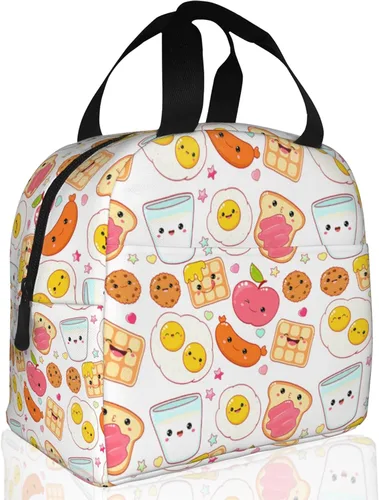 Vista 8 de Lonchera con aislamiento de ojo malvado azul para niñas y niños, lonchera reutilizable para niños, adultos, escuela, estudiantes, trabajo, picnic