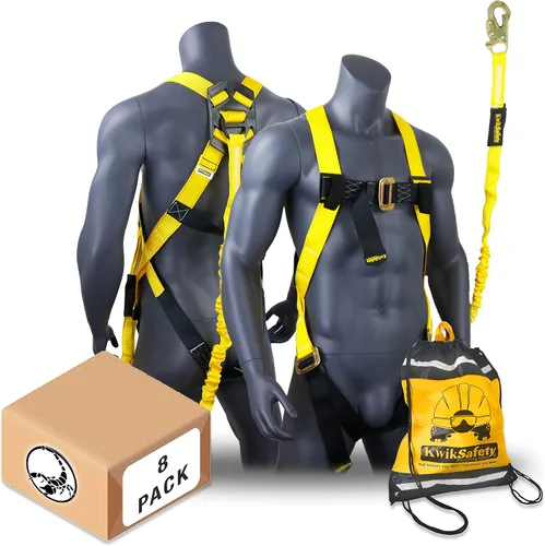 Vista 15 de KwikSafety - SCORPION Safety Harness [w/Attached 6ft Lanyard] Safety Harness Fall Protection Kit ANSI OSHA