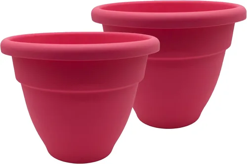 Vista 10 de The HC Companies, Caribbean - Maceta de plástico y ligera de 6 pulgadas para interiores y exteriores, maceta para hierbas y flores, color negro