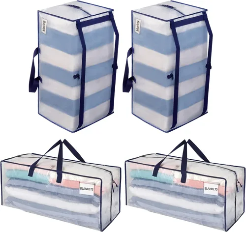 Vista 23 de VENO Paquete de 6 bolsas de mudanza resistentes con correas de mochila, cremalleras y asas, bolsas de embalaje extragrandes para artículos