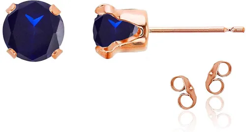 Vista 27 de Aretes de tuerca de plata de ley 925 chapados en oro de 14 quilates macizo, oro amarillo, blanco o rosa de 0.236 in Amatista
