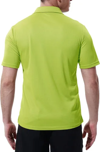 Vista 4 de Rdruko Polo para hombre, manga corta, secado rápido, para exteriores, golf, deportes, con bolsillo