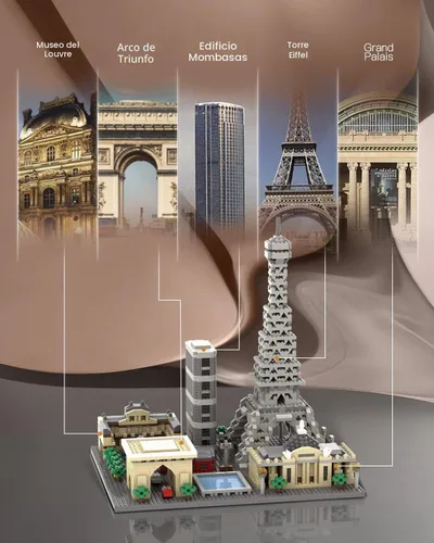 Vista 6 de dOvOb Architecture Paris Skyline Juego de Construcción de Micro Mini Bloques, 2324 Piezas de Ladrillos, Kit de Modelo de Colección de Rompecabezas