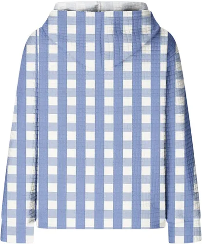 Vista 5 de Ceboyel Sudaderas con capucha de punto gofre para mujer, sudaderas con cordón de ajuste, suéteres casuales de moda, cómodos trajes de otoño