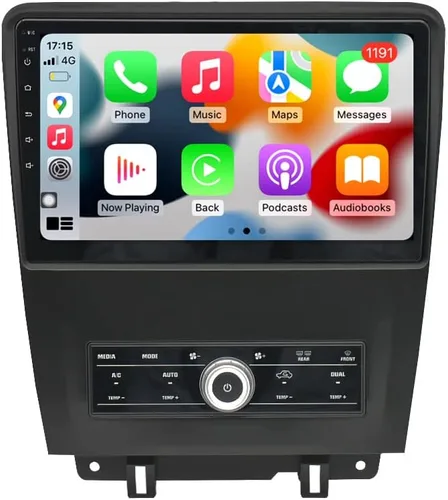 Vista 10 de Android 12 estéreo para Ford Mustang (2010-2014) Manual AC, pantalla IPS de 10 pulgadas 2G+32G Carplay inalámbrico incorporado/Android Auto Cámara