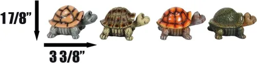Vista 6 de Ebros - Juego de 4 figuras náuticas marinas coloridas de tortugas marinas, tortugas Bobblehead, símbolo de fortuna y suerte, zen, Feng Shui, playa