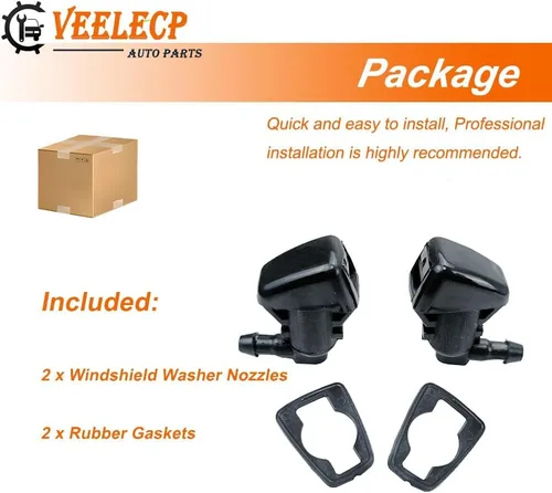 Vista 6 de Kit de pulverización de limpiaparabrisas delantero compatible con Commander Liberty 2006-2010 - Nitro 2007-2012 (paquete de 2)