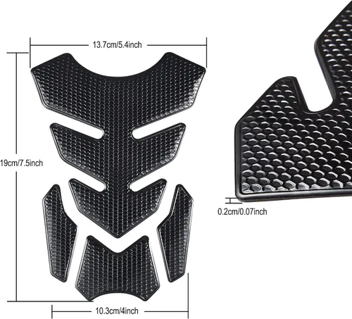 Vista 2 de TOMALL Protector de tanque de gas 3D, almohadilla de goma suave, antideslizante, impermeable, decoración de motocicleta (negro)