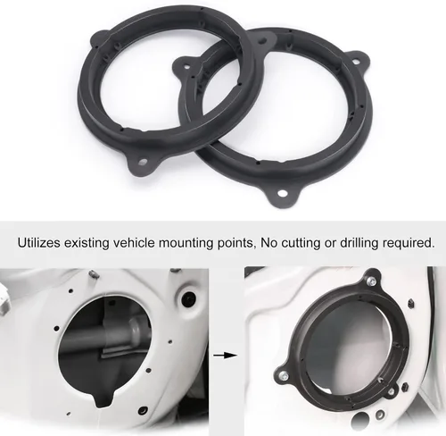 Vista 4 de Anillo de soporte de adaptador de altavoz de plástico negro de 6.5 pulgadas para Nissan / Infiniti