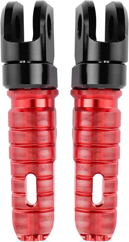 Vista 3 de Acouto Par de estriberas delanteras Pedales de aleación de aluminio aptos para Ninja Z125 PRO Z250/SL Z400 Z900 (rojo) para clavijas delanteras