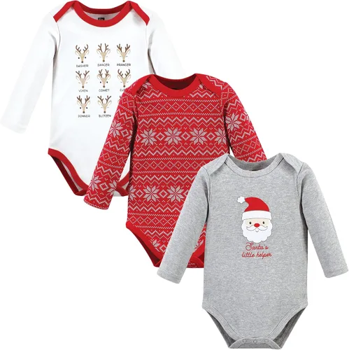 Vista 143 de Hudson Baby Body unisex de algodón de manga larga para bebé, leopardo rosa rojo