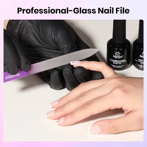 Vista 8 de Beetles - Lima de Uñas de Vidrio para Uñas Naturales Paquete de 3 – Limas de Uñas de Vidrio de Doble Cara con Estuche Grabado Cuidado Suave de Uñas