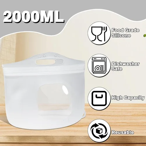 Vista 6 de Bolsa esterilizadora de vapor de silicona de 2L para biberones, bolsa esterilizadora reutilizable para accesorios de sacaleche, chupetes