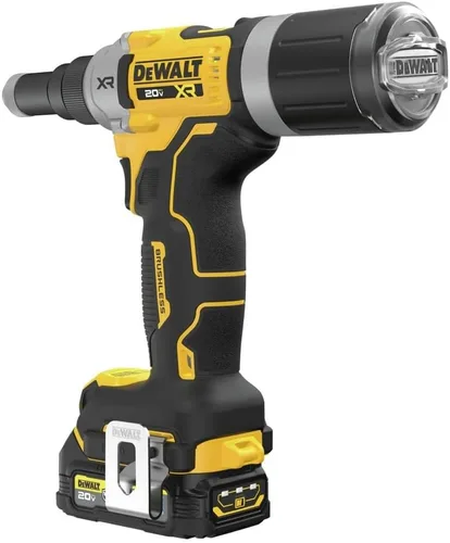 Vista 7 de DEWALT Herramienta de remache inalámbrica MAX XR de 20 V, 1/4 de pulgada, batería y cargador incluidos (DCF414GE2)