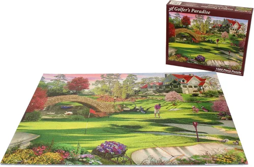Vista 5 de Vermont Christmas Company Rompecabezas de 1000 piezas del paraíso del golfista