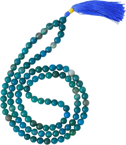 Vista 78 de Collar y Pulsera de Cuentas de Oración Japa Mala de Amazing Gemstone, 108 Cuentas para Meditación turquesa (African Turquoise)