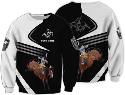 Vista 6 de Camisa de vaquero de manga larga personalizada para hombre, camisas de equitación para hombres y mujeres, camiseta vaquera, camisa