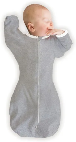 Vista 19 de SwaddleDesigns - Saco de transición para envolver con brazos hasta media Flechas minúsculas negras