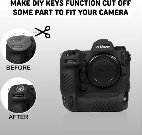 Vista 7 de Funda de cámara para Nikon Z9 - Funda protectora de silicona DSLR, jaula desmontable, a prueba de golpes, a prueba de polvo (negro)