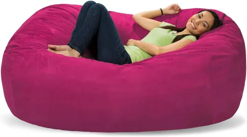 Vista 11 de Comfy Sacks - Puf de espuma viscoelástica de 6 pies, tumbona de color zorro polar
