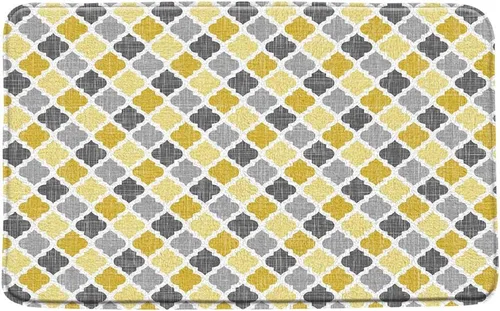 Vista 8 de Tapete de baño negro azul gris con patrón geométrico Asbtarct vintage, moderno, estilo granja, clásico, de microfibra, de espuma viscoelástica