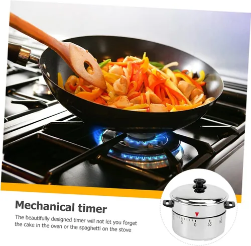 Vista 5 de SHOWERORO Temporizador de 2 piezas, herramientas para barbacoa, temporizadores digitales, cadenas de acero inoxidable, forma de cocina, temporizador