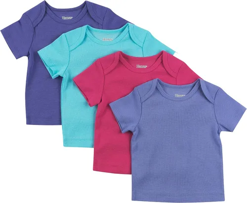 Vista 12 de Hanes Camiseta para bebé, Flexy de suave estiramiento, hombros expandibles, paquete de 4 Conjunto de camuflaje de rayas negras