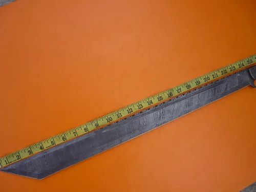 Vista 5 de La mano de encargo forjó la espada del machete del acero de Damasco/el Tanto/la espada de la caza de GLA