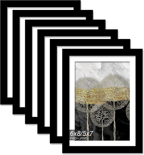 Vista 38 de Fxojyvo Marco de Fotos de 4x6, Muestra Foto de 3.5x5 con Paspartú o 4 x 6 Sin Paspartú, Liviano y de Alta Transparencia Marco de 4 por 6 para Pared