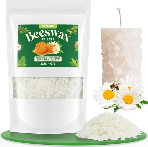 Vista 11 de NORVENCE Gránulos de cera de abejas 4.5 KG, cera de abejas blanca pura y natural para hacer velas, cuidado de la piel DIY, bálsamo labial, jabón