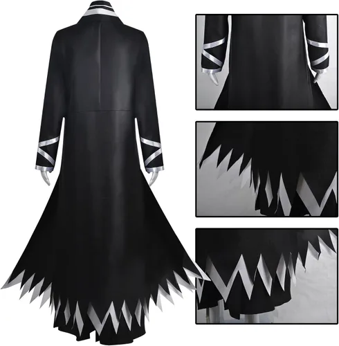 Vista 7 de Bleach cosplay Kurosaki Ichigo Black Cloak Animation uniform Halloween Christmas costume
