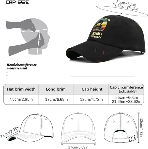 Vista 4 de Hat Take Him to The Train Station Baseball Caps, Vintage Baseball Cap for Men