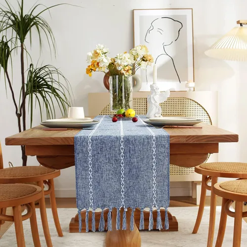 Vista 20 de Chassic - Caminos de mesa estilo granja, rústicos boho de 72 pulgadas de largo para comedor, decoración de mesa para fiestas, vacaciones y bodas, 14