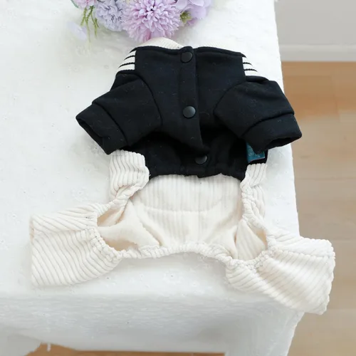 Vista 3 de Ropa para perros de verano con lazo, camisas elegantes para mascotas para perros pequeños, niños y niñas, cachorros, overol clásico, traje clásico