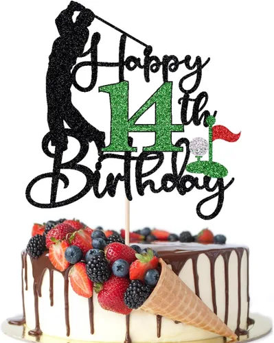 Vista 19 de Golf Happy 10th Birthday Cake Topper, Golfer/Sports Themed Birthday or Retirement Cake Decorations,Golf Ten 10 Years Old Ball Player Sport Themed