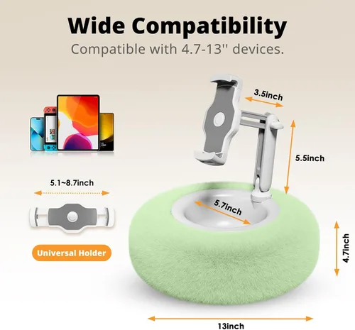 Vista 5 de SupeDesk Soporte de almohada para tableta para cama, soporte ajustable para tableta con cuenco desmontable para aperitivos, soporte para teléfono