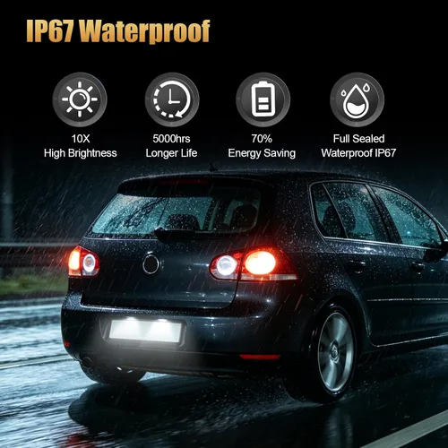 Vista 5 de D-Lumina Luces LED para matrícula, montaje de lámpara para Volkswagen VW Golf GTI MK4 MK5 MK6 MK7 CC Rabbit Polo EOS Phaeton Beetle Passat Scirocco