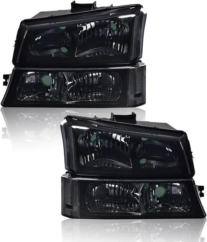 Vista 11 de G-PLUS Faros delanteros compatibles con Chevy Avalanche 1500 2500/Ajuste Chevy Silverado 1500 2500 HD 3500 2003-2006, lente transparente, carcasa