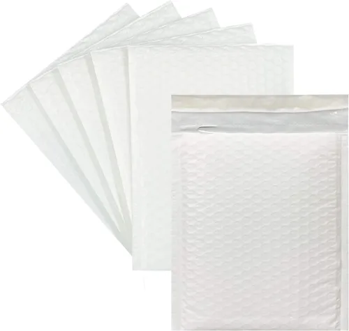 Vista 11 de zmybcpack Sobres de burbujas de polietileno blanco de 8.5 x 12 pulgadas, paquete de 50 Sobres acolchados para envío, autosellados, para envío