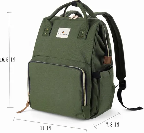 Vista 3 de Ramhorn Mochila para pañales para mujer, mochilas de viaje con bolsillo aislado para botella, correas para cochecito y cambiador