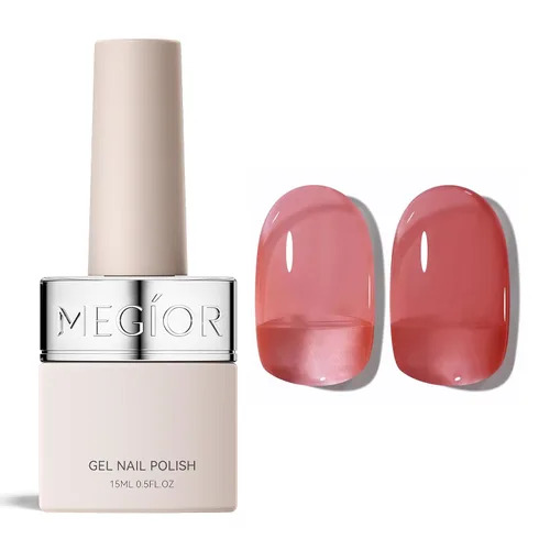 Vista 11 de MEGIOR Esmalte de uñas de gel libre de TPO, 0.5 onzas líquidas, base de gel transparente para remojar la lámpara de uñas LED, capa base de larga
