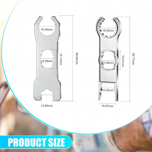 Vista 2 de Landhoow Herramienta de conector de panel solar, llave inglesa de metal solar, herramientas de extracción de desconexión solar fotovoltaica