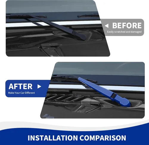 Vista 5 de RAZPOY JK Limpiaparabrisas frontal y trasero, 3 piezas, compatible con Jeep Wrangler JK JKU 2007-2017, azul