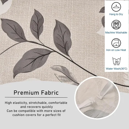 Vista 6 de CRFATOP 4 Piezas de Fundas Elásticas para Silla de Comedor con Funda para Banco Fundas Impresas para Silla de Comedor Fundas para Cojín de Asiento
