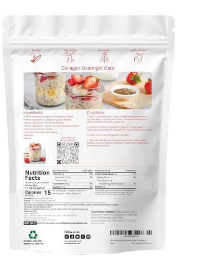Vista 2 de Fresas orgánicas liofilizadas en rodajas, 6.4 onzas, fruta cruda fresca, bocadillos saludables, guarnición para chocolate, pastel y licuados