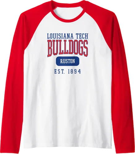 Vista 8 de Louisiana Tech Bulldogs Founded Date Raglan Baseball Tee, Negro