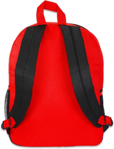 Vista 3 de Mochila de Disney Cars para niños, mochila de autos de 16 pulgadas con Lightning McQueen y Mater, botella de agua, tatuajes de autos de Disney